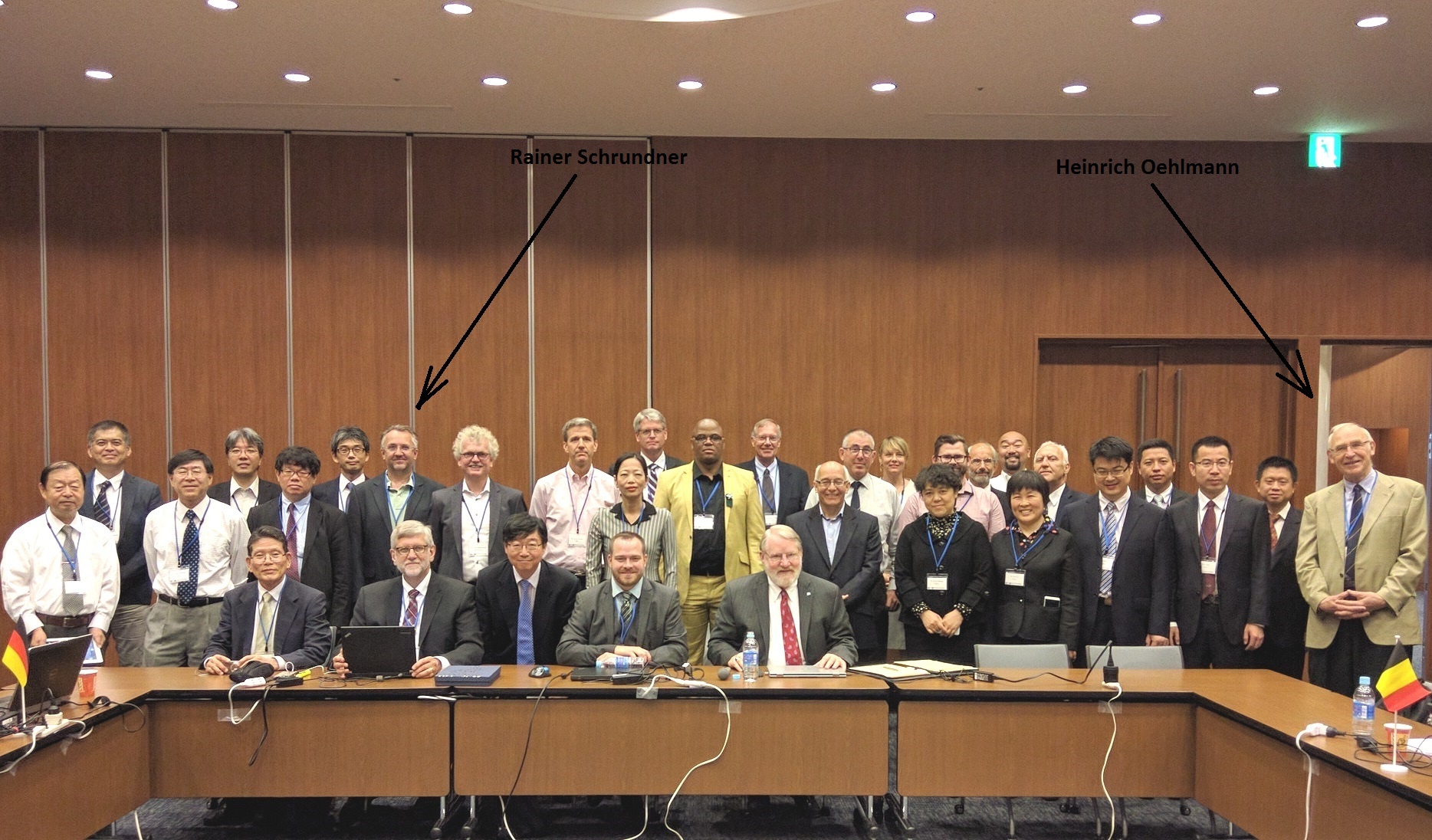 Photo of group ISO IEC JTC1 SC31 - 2016 - with german  delegation consisting of Heinrich Oehlmann (Elmicron) and Rainer Schrundner (ident.one)